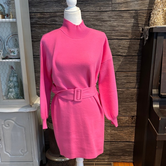 Yllw the Label Pink Coco Long Sleeve Sweater Dress - Picture 3 of 11
